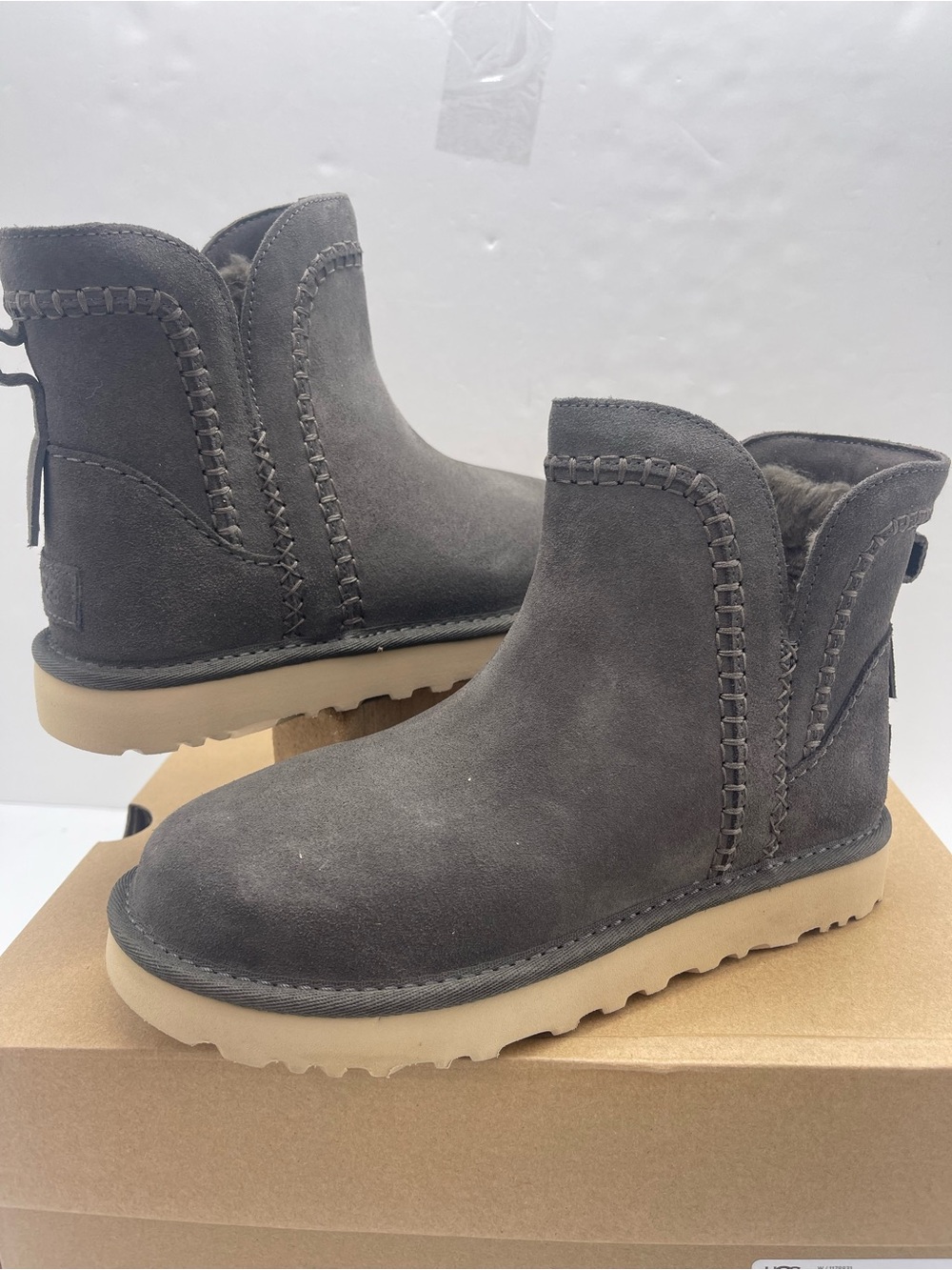 UGG Women’s Classic Mini Elaria Boots W1178831 MLSS Suede Sheepskin Booties - Picture 11 of 16